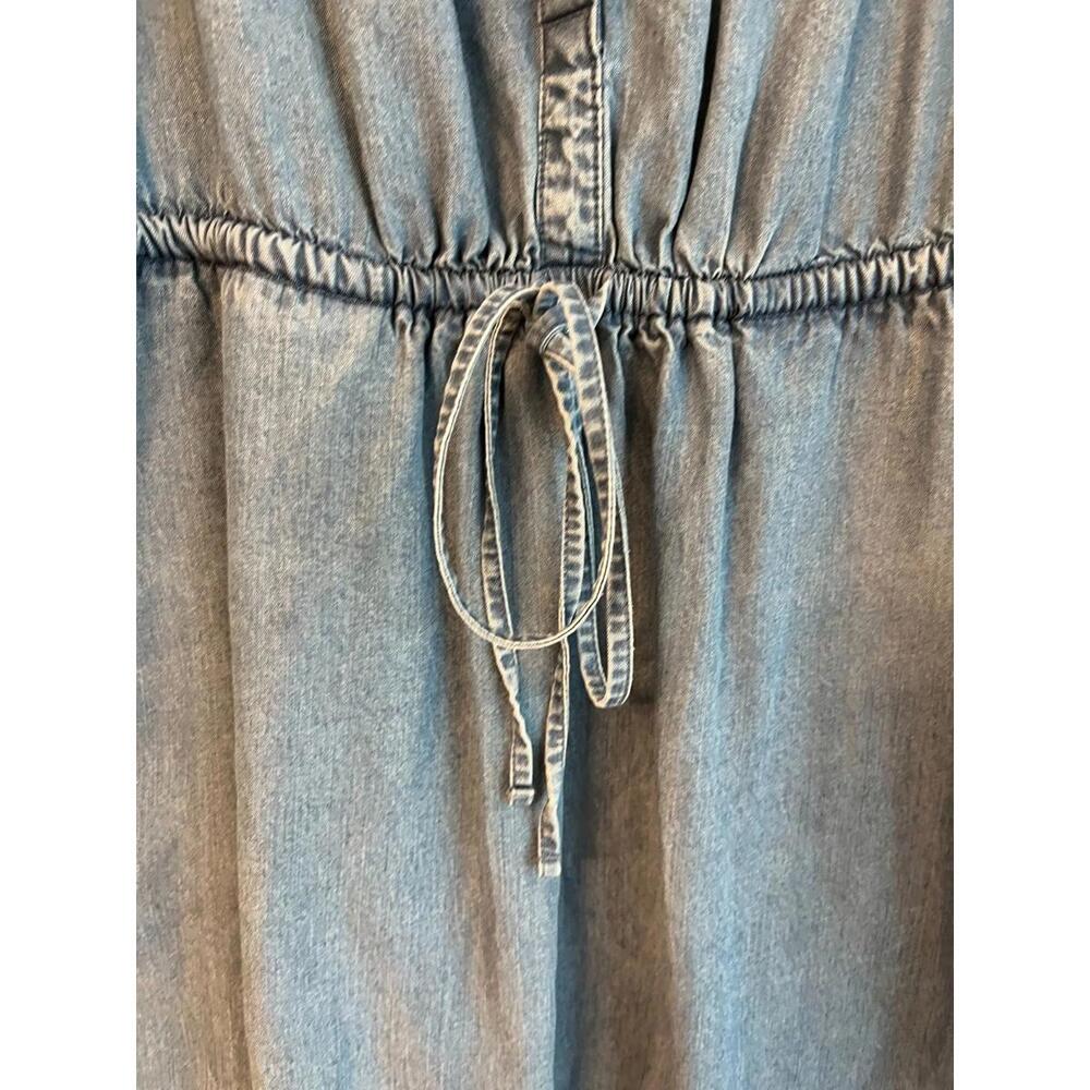 Retro Gap Sleeveless Denim Dress knee length drawstring waist S - Picture 4 of 5